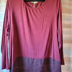 Long sleeve top with back zip detail